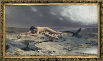 Cain. Pintura por Emanuel Krescenc Liska (1852-1903), Oil On Canvas de Emanuel Kresenc Liska