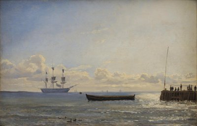 Um navio da linha em âncora de Emanuel Larsen