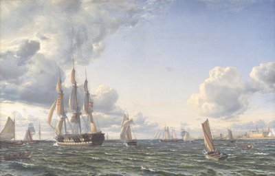 O transatlântico "Valdemar" cruza o Som para uma nova vela dourada de Emanuel Larsen