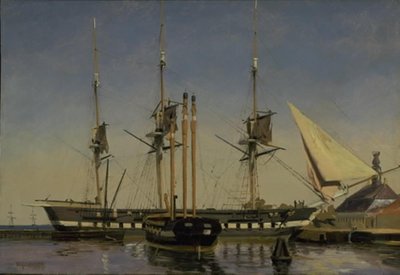 O Fregate "Niels Juel" perto da Guarda Principal em Nyholm de Emanuel Larsen