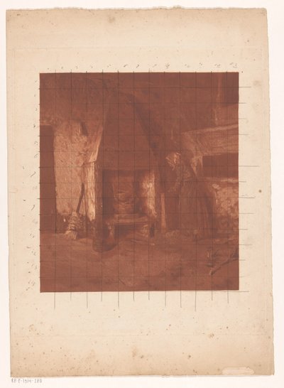 Mulher camponesa ao lado de uma lareira de Emanuel Samson van Beever