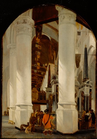 O Nieuwe Kerk em Delft com o Túmulo de Willem the Silent, c.165051 (óleo sobre painel de carvalho) de Emanuel de Witte