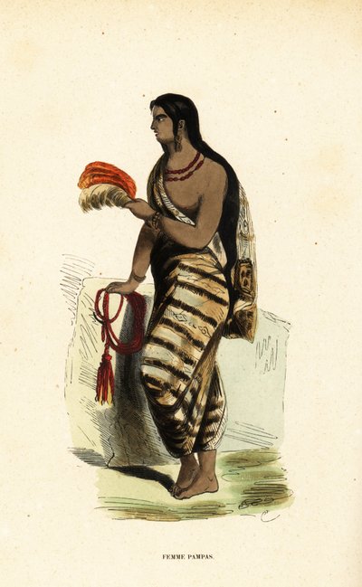 Mulher da planície do Pampas, Argentina de Emeric Essex (after) Vidal