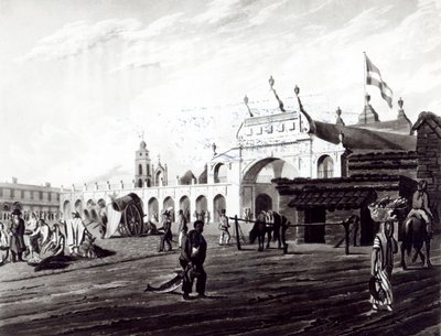 Market Place, gravado por Daniel Havell (1785-1826) 1820 de Emeric Essex Vidal