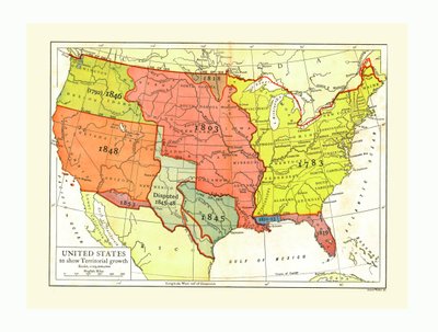 Mapa de crescimento dos Estados Unidos, c1910s. de Emery Walker