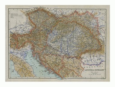 Mapa da Áustria-Hungria, c1910s. de Emery Walker