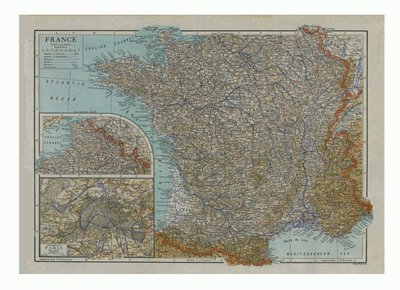 Mapa da França, c1910. de Emery Walker