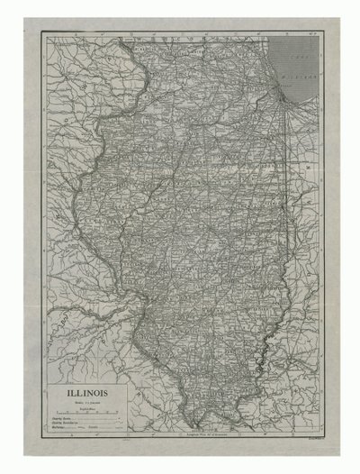 Mapa de Illinois, EUA, c1910s. de Emery Walker
