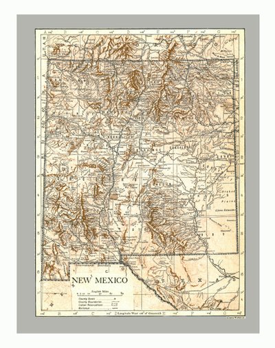 Mapa do Novo México, c1900s. de Emery Walker