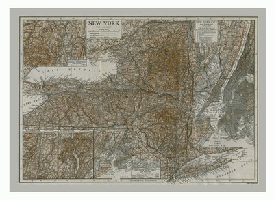Mapa de Nova York, c1900s. de Emery Walker