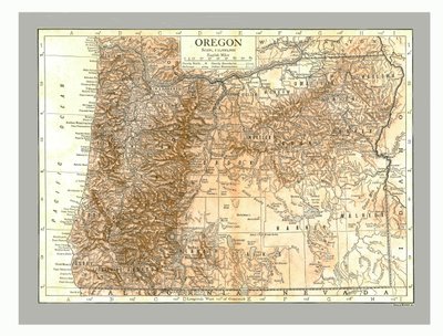 Mapa de Oregon, c1910. de Emery Walker