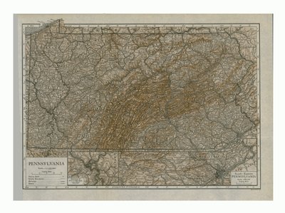 Mapa da Pensilvânia, 1910. de Emery Walker
