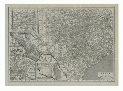 Mapa do Texas, EUA, c1910s. de Emery Walker