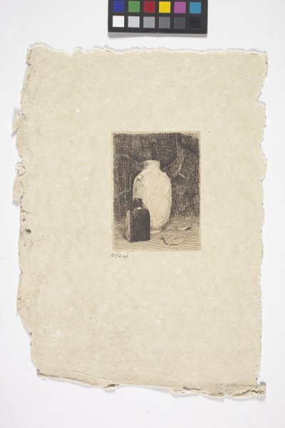 Natureza Morta com Vaso e Garrafa (tinta) de Emil Carlsen