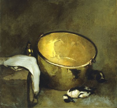 Natureza morta com panela de bronze de Emil Carlsen