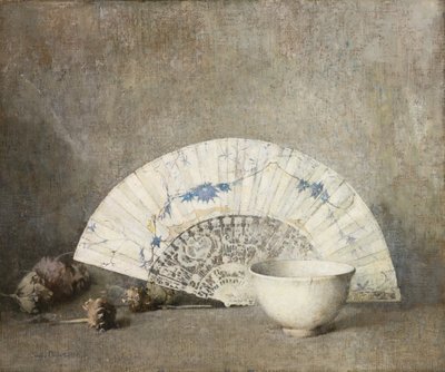 O leque, c.1919 (óleo sobre tela) de Emil Carlsen