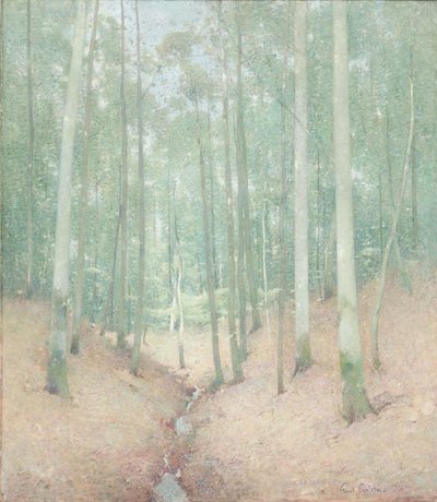 Interior de madeira, c.1910 de Emil Carlsen