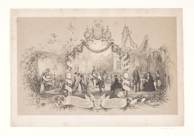 Folha comemorativa sobre o retorno das tropas após a guerra 1848-1850 de Emil Ditlev Bærentzen