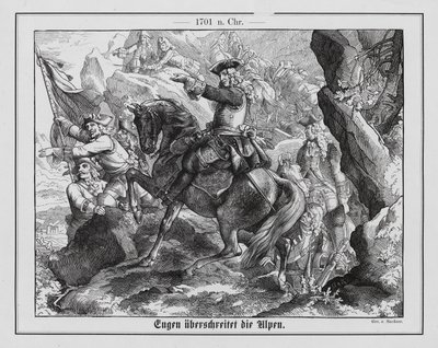 O Príncipe Eugénio de Saboia e o exército austríaco atravessam os Alpes de Emil Eugen Sachsse