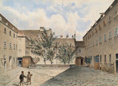 O antigo convento carmelita e mais tarde centro de detenção policial em Sterngasse, em Viena de Emil Hütter