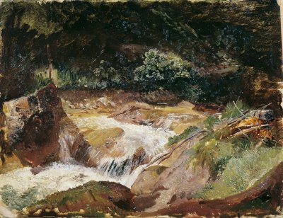 Ribeira de montanha em Ramsau de Emil Jakob Schindler