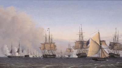A Batalha de Reden em 2 de abril de 1801 de Emil Normann