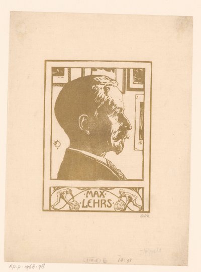 Retrato de Max Lehrs de Emil Orlik (signed by artist)