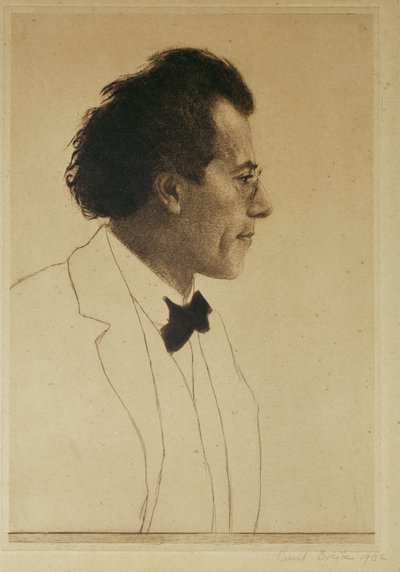 Gustav Mahler, compositor e maestro de Emil Orlik