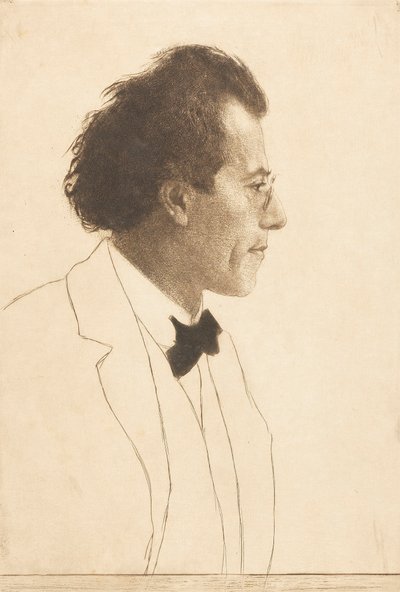 Retrato do compositor Gustav Mahler 1860-1911, 1902. de Emil Orlik