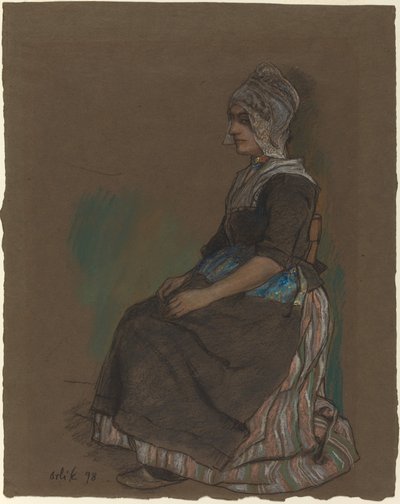 Volendam garota fantasiada de Emil Orlik