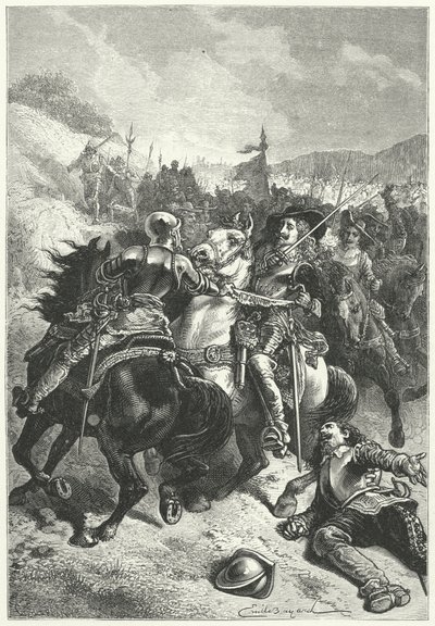 O Rei Carlos I na Batalha de Naseby de Emile Antoine (after) Bayard