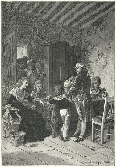 Luís XVI e sua família presos no Templo de Emile Antoine (after) Bayard