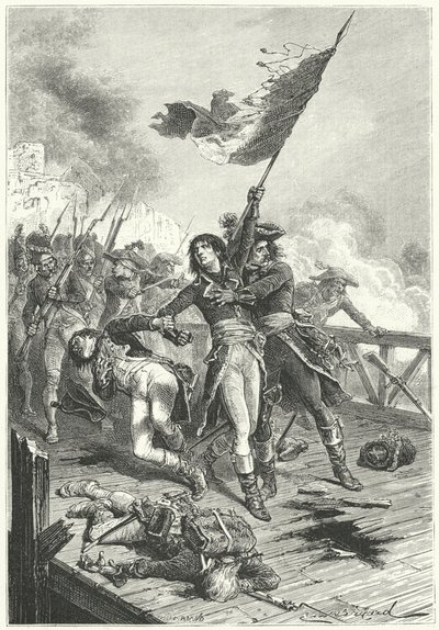 Napoleão Bonaparte na Ponte em Arcole de Emile Antoine (after) Bayard