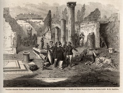 A Escavação de Pompeia, sob a direcção do Inspector Fiorelli, ilustração de 