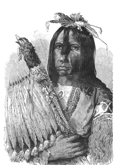 Chefe dos índios CREEKS, do sudeste dos Estados Unidos. de Emile Antoine Bayard