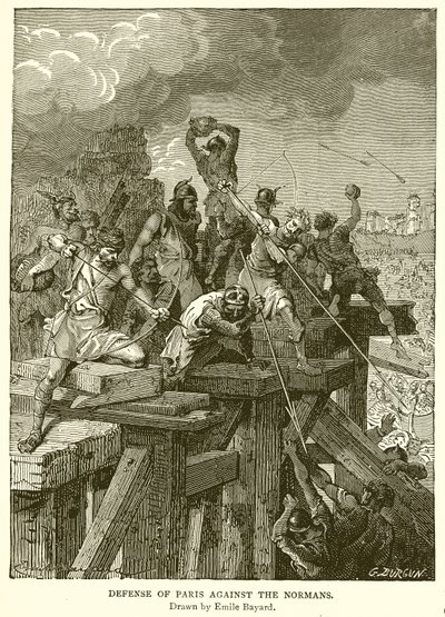 Defesa de Paris contra os normandos de Emile Antoine Bayard