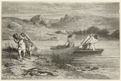 Pescadores na era da pedra polida de Emile Antoine Bayard