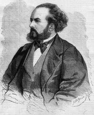 Retrato de Gustave Hippolyte (Gustave-Hippolyte) Roger (1815-1879), tenor francês - desenho de Emile Bayard de Emile Antoine Bayard