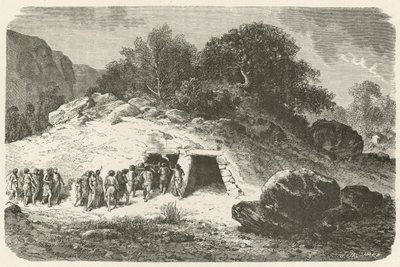 Um monte de enterro no momento da pedra polida de Emile Antoine Bayard