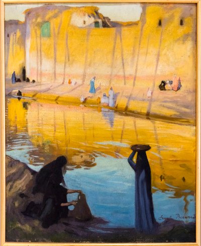 Margens do Nilo em Marg, efeito do entardecer (óleo sobre tela) de Emile Bernard