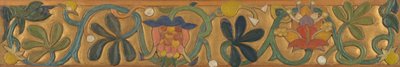 Placa decorada com gavinhas e flores de Emile Bernard