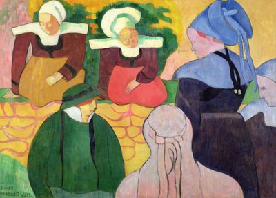 Mulheres bretões num muro de Emile Bernard