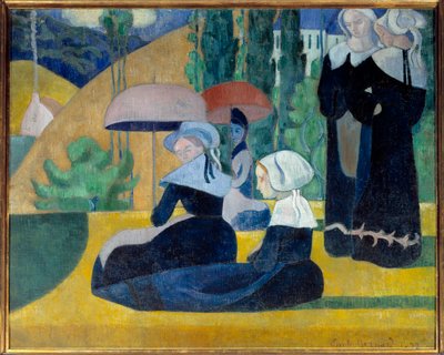 Bretões com guarda-chuvas de Emile Bernard