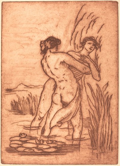 Casal em pé na água de Emile Bernard