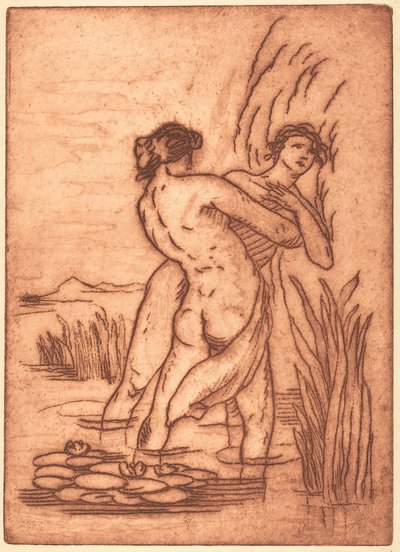 Casal de pé na água de Emile Bernard