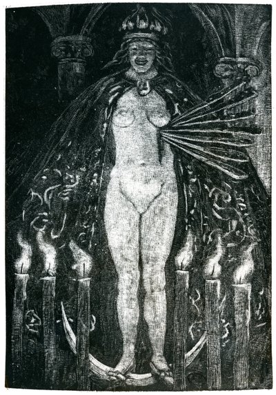 Ilustração para Poemas de Charles Baudelaire (1821-67) (gravura) (foto a p/b) de Emile Bernard
