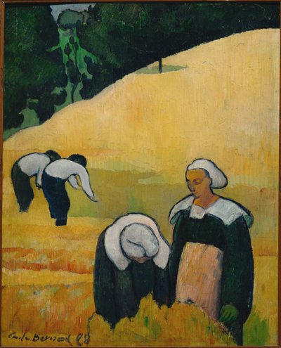 A colheita, ou paisagem bretã (madeira) de Emile Bernard