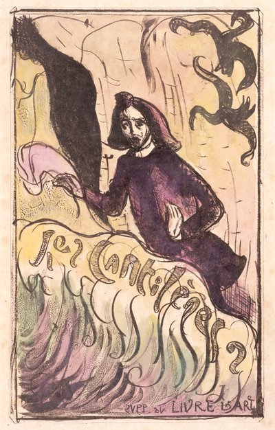 Les Cantilènes: Capa (zincografia com coloração à mão) de Emile Bernard