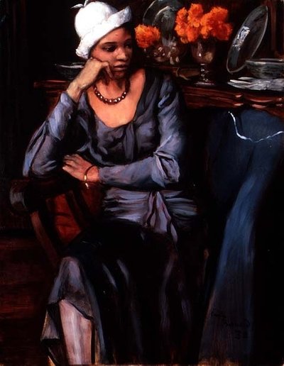 Negress com um chapéu Cloche (óleo sobre tela) de Emile Bernard
