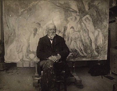 Paul Cézanne no seu estúdio em Les Lauves, 1904. de Emile Bernard
